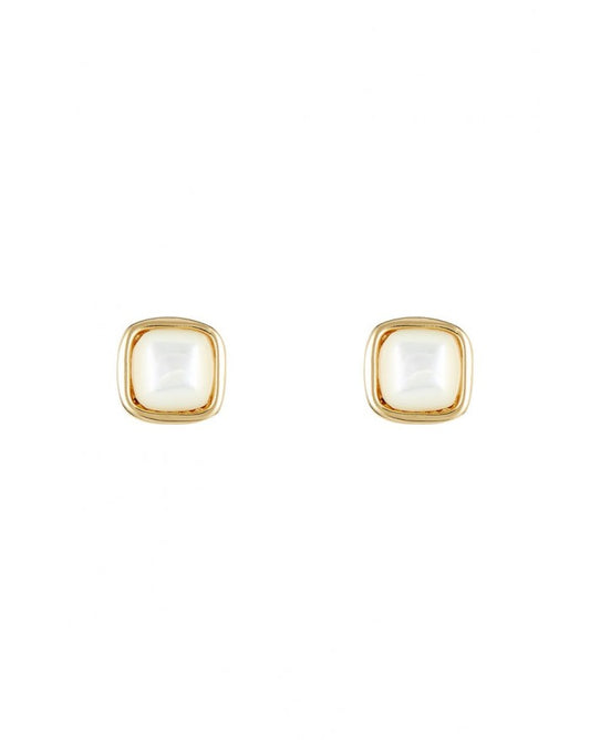 Boucles d’oreilles Lina – Rainbowstone – Blanc & Nacre