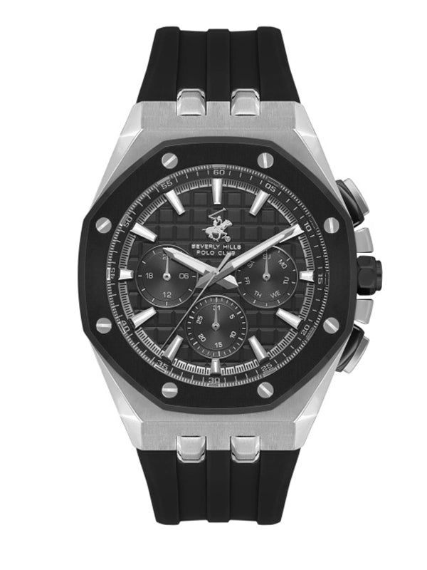 Montre homme Beverly Hills Polo Club Quartz avec bracelet en caoutchouc – BP3624X.351