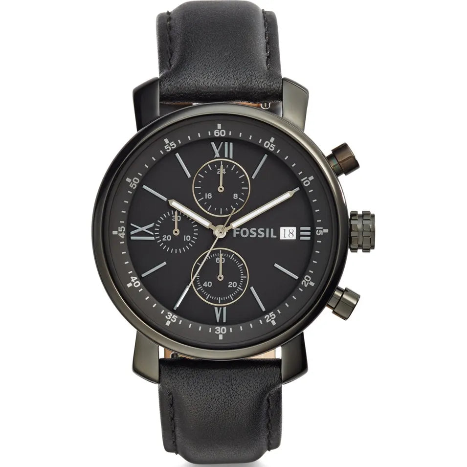Montre Fossil - Cuir noir