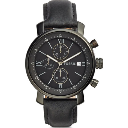 Montre Fossil - Cuir noir