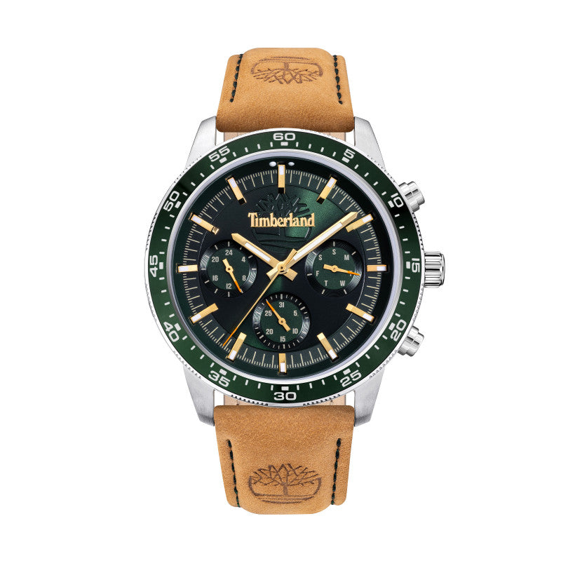 Montre Homme Timberland Noire à Bracelet en Cuir Marron – TDWGF0029001